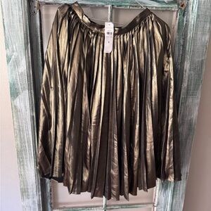 Elegant Gold Pleated Skirt